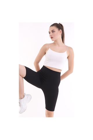 Self Clothing Kadın Siyah Yüksek Bel Fitilli Dayanıklı Örme Kumaş Toparlayıcı K