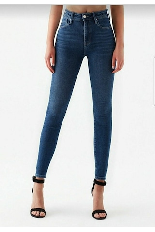 Lavajeans Lizza Kadın Mavi Yüksel Bel Dar Paça Skinny Likralı Kot Pantalon Mavi 6 Mavi