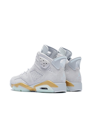 Nike Air Jordan 6 Retro Leather Women's Sneaker Hakiki Deri Bilekli Günlük Kadın Spor Ayakkabı Gri