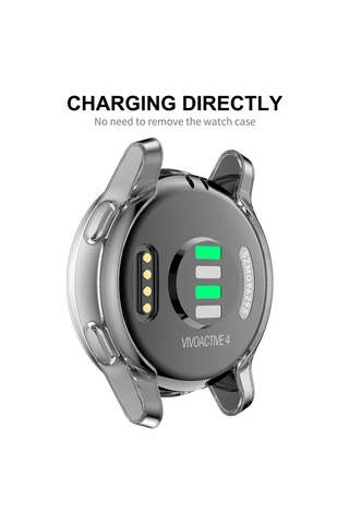 Garmin Venu 2s 40mm / Vivoactive 4s 40mm İçin Enkay Hat-prince Tam Kapatıcı Şeffaf Tpu Yumuşak Kılıf