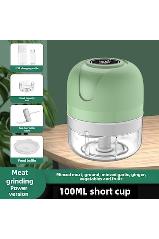 Wezone Küçük Boylu Kablosuz Elektrikli Sarımsak Dilimleyici - 100ml Yeşil Renkli Mutfak Aleti, Hızlı Ve Verimli Sarımsak İşleme Diğer