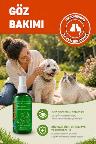 250 Ml Kedi Köpek Göz Kulak Temizleyici Ve Deri/yara Bakım Ürünü