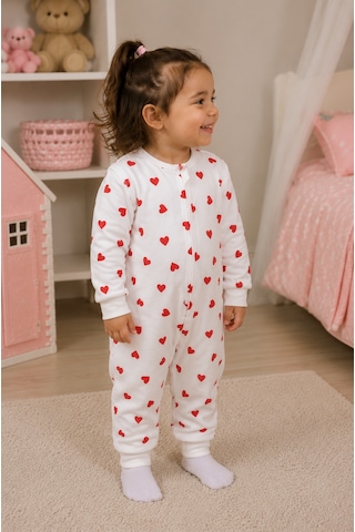 Babyhola Çıkarılabilir Kollu Fermuarlı Uyku Tulumu 1-8 Yaş Pazen 4 Mevsim 2701 Kırmızı