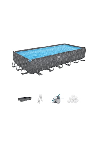 Bestway Apx 365 561kg Dikdörtgen Prefabrik Havuz Seti 7,32 M X 3,66 M X 1,32 M