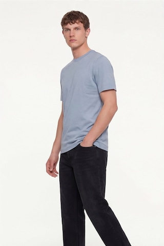 Sabri Özel Erkek Gri Normal Kesim Regular FitPamuk Dokuma Bisiklet Yaka Basic T-shirt