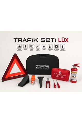 Lüx Trafik Seti Ve İlk Yardım Çantası Lastik Tamir Kiti li