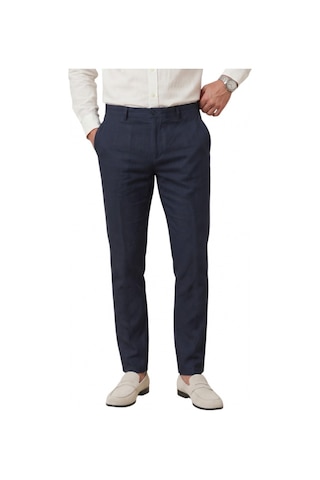 Deep Sea Deepsea Lacivert Likralı Keten Dokulu Pamuklu Erkek Pantolon Nefes Alan Yazlık Modern Kesim 2600705