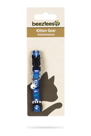 Beeztees Yavru Kedi Boyun Tasması, Zilli, Mavi, 17,5-23cm