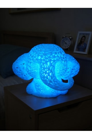 Sevimli Fil Çocuk Odası Gece Lambası 3d Tasarım Led Işıklı Masaüstü Mesh Dekor Hediyelik Mavi
