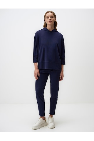 Jimmy Key Lacivert Bol Kesim Truvakar Kol Kapüşonlu Örme Sweatshirt 4ww071333494 Lacivert