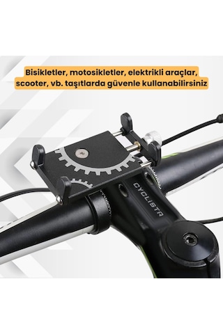 Coofbe Kr01 Pro Alüminyum Vida Sıkıştırmalı Sıkı Tutuş Titremez Motosiklet Bisiklet Telefon Tutucu
