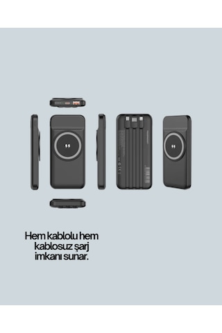 10000mah Kablosuz Ve Hızlı Şarj Destekli Powerbank Taşınabilir Şarj Gücü Diğer