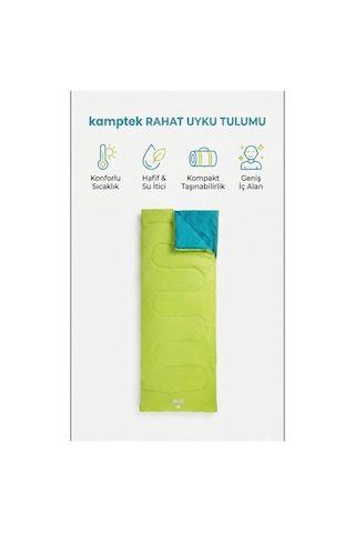 Kamptek Pavillo Su Geçirmez Kamp Uyku Tulumu - Hafif, Kompakt Ve Geniş Kamp Tulumu Fermuarsız Evade 15 170t Polyester Tulum 180 75 Cm Çok Renkli