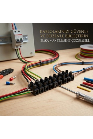 50 Adet Siyah Plastik Sıra Klemens 5468