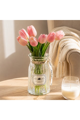 Porsima Dhz90220 Dekoratif Cam Vazo Şeffaf 14cm-400ml