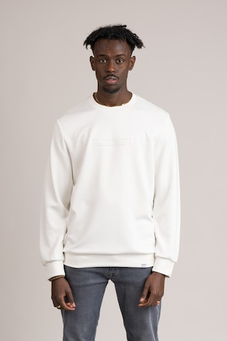 Slimfit Modal Kumaş Baharlık Sıfır Yaka Likralı Sweatshirt Beyaz