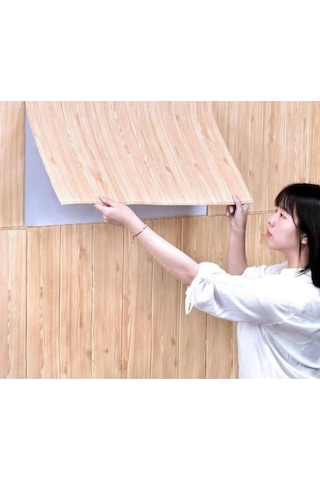 10 Adet Nw37 Ahşap Lambri Arkası Yapışkanlı Esnek Silinebilir