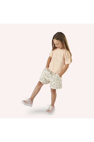 Panço Kız Çocuk Baskı Detaylı Kısa Kollu T-shirt 2421gk05014-4644 001