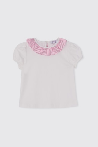 Panço Kız Bebek Kısa Kolu Beyaz Tişört 2611gb05023