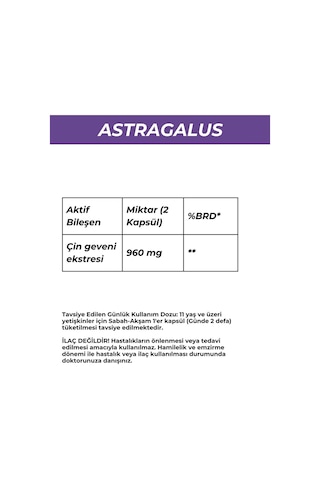 Astragalus Takviye Edici Gıda / 60 Cap