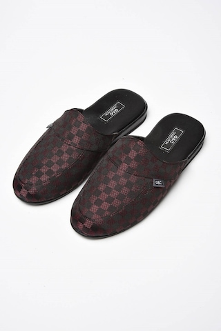 Gc 385 Erkek Ev Terliği - Bordo Siyah