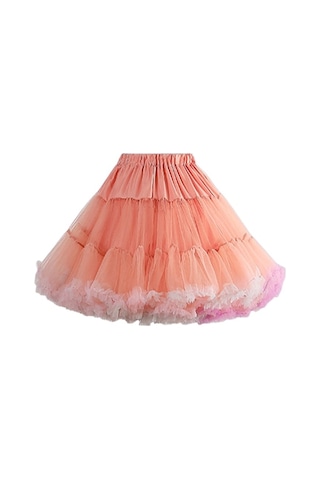 Fastbuy Homyl Kadın Katmanlı Tül Kombinezon, Şifon Kabarık Etek, Çok Renkli Kombin Çok Renkli