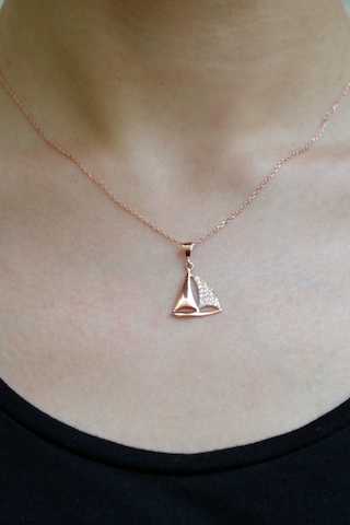 Argentum Concept - Zirkon Taşlı Gümüş Yelkenli Kolye