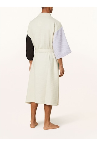 Unisex Kimono, Renk Bloklu, Şal Yakalı, %60 Pamuk, 125 Cm Uzunluk Mor