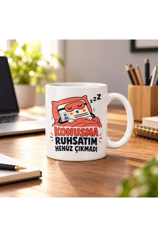 Twin Store Sabah Ruhsatı Tasarımlı Porselen Kupa - Model 817 Bzstwın