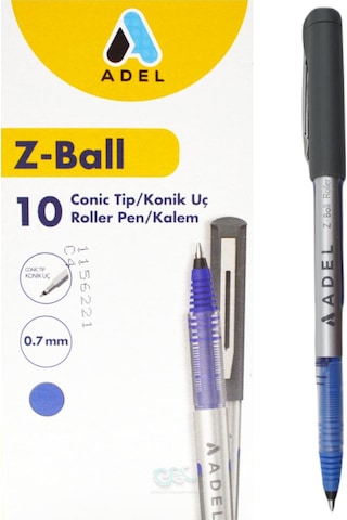 Adel Z-ball Roller Kalem 0.7 Mm Mavi 10 Adet
