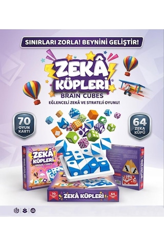 Kubix Zeka Küpleri 70 Oyun Kartı Ve 64 Küplü Akıl Ve Mantık Geliştirici Eğitici Zeka Oyun Seti