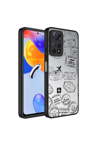 Xiaomi Redmi Note 12 Pro 4g Kılıf Aynalı Desenli Kamera Korumalı Parlak Zore Mirror Kapak Seyahat