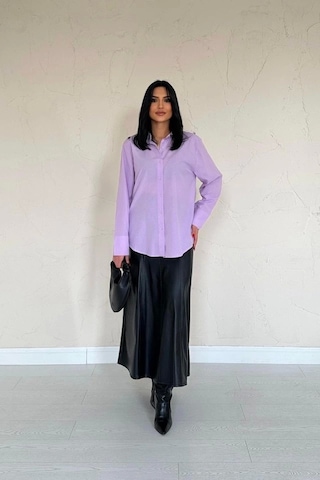 Lila Poplin Gömlek Lila