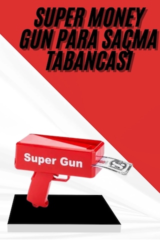 Para Dolar Atma Makinası Super Money Gun Para Saçma Fırlatma Tabancası "