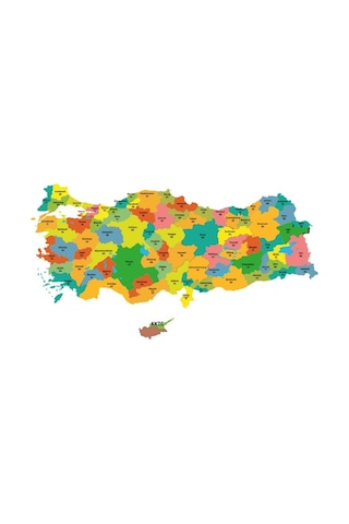 Türkiye Haritası Akıllı Kağıt Tahta Yazı Tahtası Özel Baskı Renkl