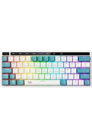 Gameagle 64 Tuşlu Rgb 3 Modlu Gaming Klavye Bluetooth + 2.4g + Type-c Şarjlı Anti Ghosting, N-key Rollover Oyuncu Klavyesi