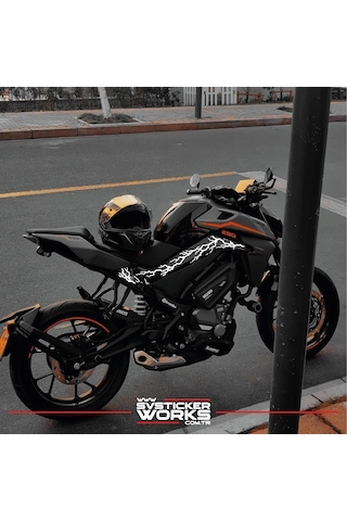 Cfmoto 250nk Sticker Orta Şase Şimşek Yıldırım Sticker Deseni Dekor Sticker