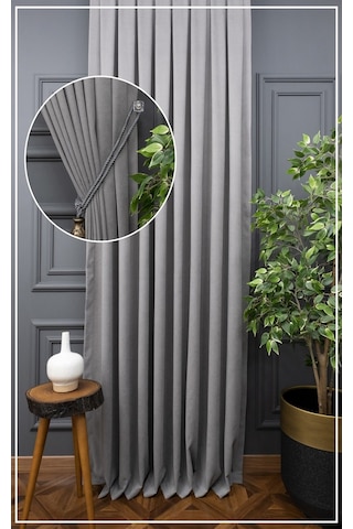 Evdepo Home Gri Fon Perde Tek Kanat (539795293) Gri