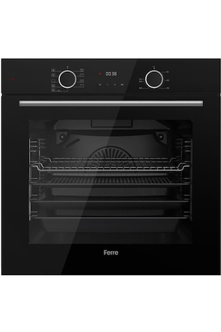 Ferre XE63CS Fryart - MS261 Vitroseramik 2'li Siyah Cam Ankastre Set
