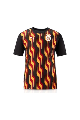 Galatasaray Lisanslı Sıfır Yaka Siyah Antrenman T-shirt + Şal Kaşkol Set Hediyelik Ahşap Kutulu Kırmızı - Pembe