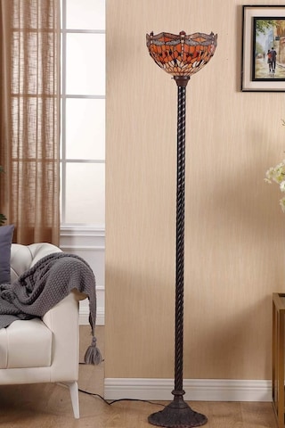 Bieye L30714 Dragonfly Tiffany Style Vitray Torchiere Yer Lambası 67 Inç Diğer