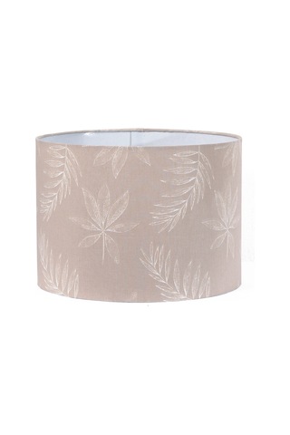 Desenli Başlıklı El Yapımı Simli Beyaz İp Abajur Beyaz