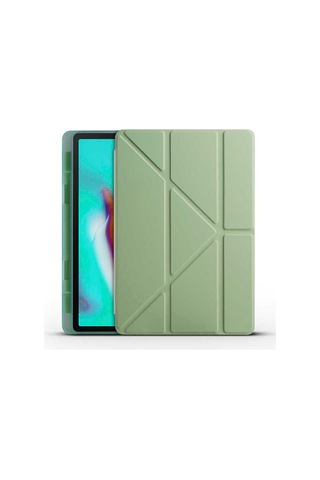 Galaxy Uyumlu Tab A7 10.4 T500 2020 Kılıf Frm Tri Folding Kalem Bölmeli Standlı Kılıf-kırmızı Arka Kapak