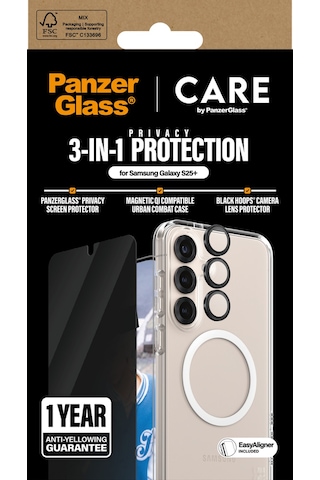 Care By Panzerglass Flagship Samsung Galaxy Uyumlu S25+ 3'lü Çerçeve Aparatlı Gizli/hayalet Ekranlı Set