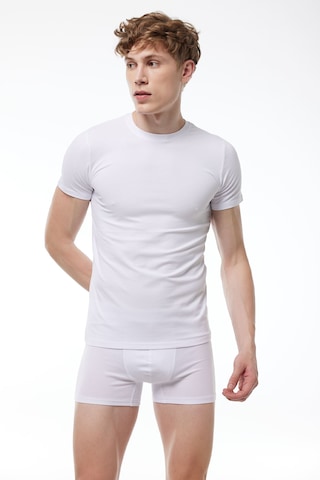 Malabadi Erkek Beyaz Yuvarlak Yaka Kısa Kollu Modal T-shirt Body