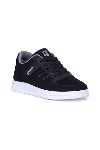 Ghattix Erkek Keten Sneaker Yazlık Mevsimlik Ayakkabı Siyah