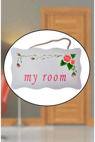 Desenli Kapı Askısı Decotown My Room Benim Odam Dekor Amaçlı Çiçek 4 Renk