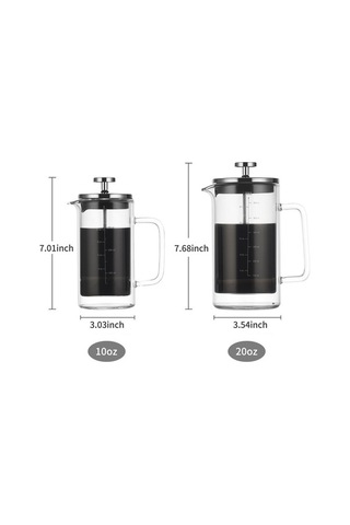 Pazly 20oz Çift Duvarlı Fransız Press Kahve Makinesi Yüksek Yoğunluklu H44475-600 Diğer