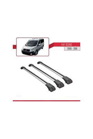 Fiat Scudo 2006-2016 Arası İle Uyumlu Ace-1 Ara Atkı Tavan Barı Gri 3 Adet Bar