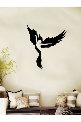 Ahşap Duvar Süsü, Dekoratif Modern Kuş-kadın Duvar Dekoru 25x28